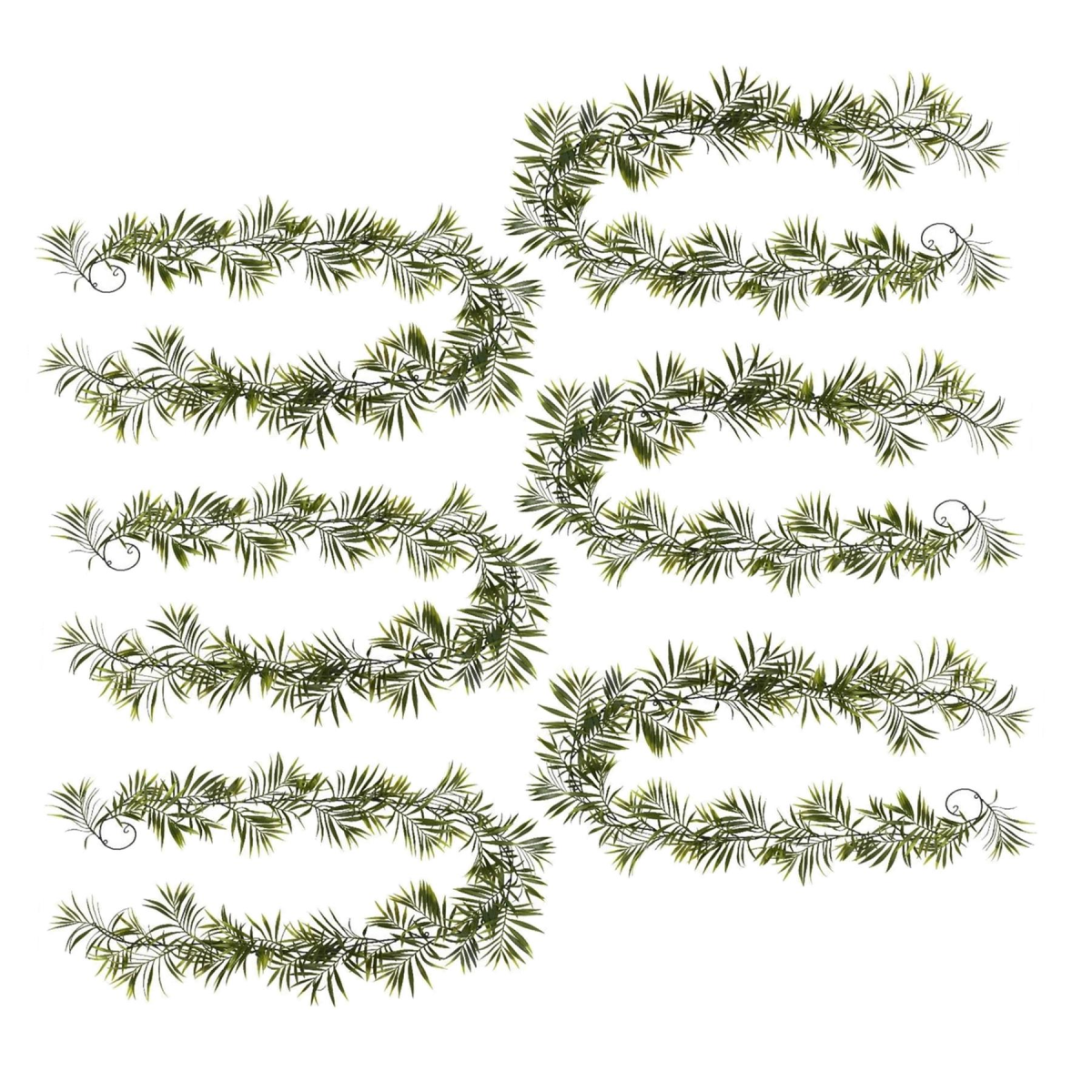 Leaf Pack of 6 190cm Fire Retardant Artificial Palm Garland