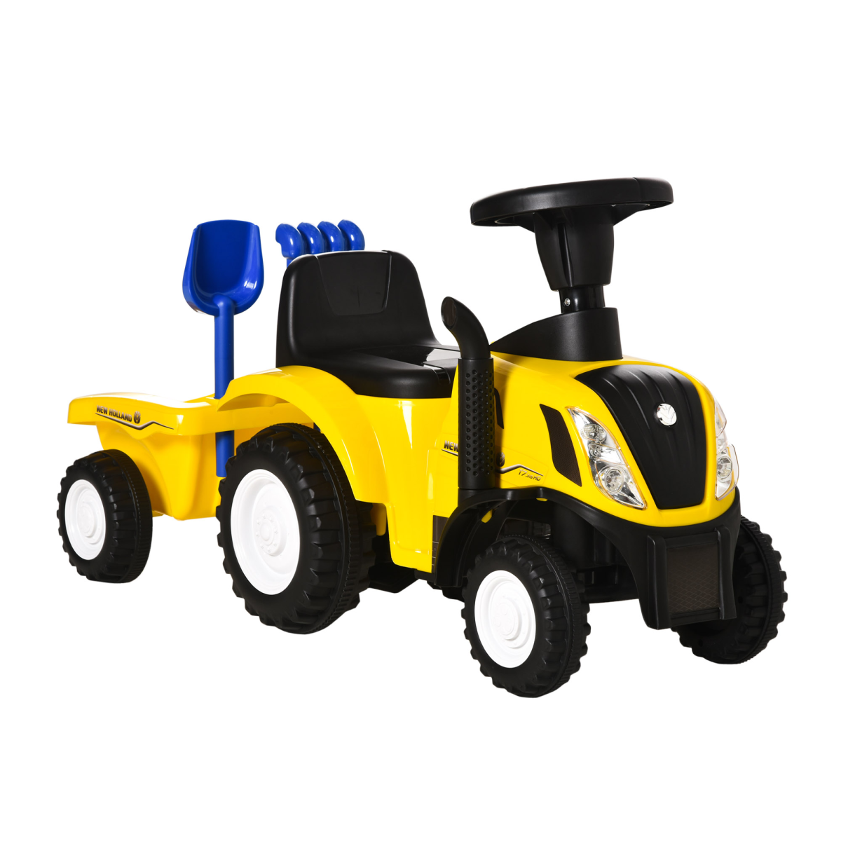 Ride On Tractor Toddler Walker and Foot-to-Floor Slider for 12-36 Months, Yellow
