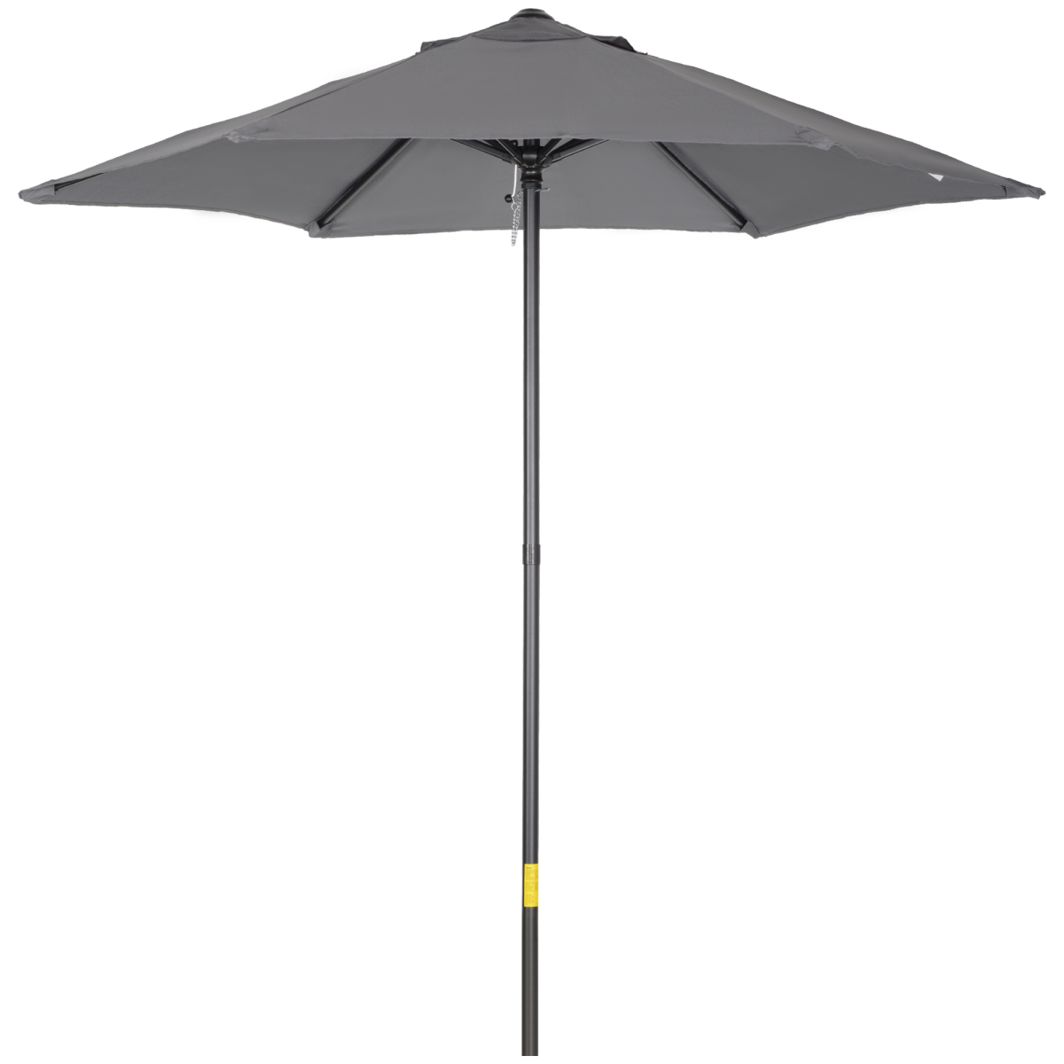 Outsunny 1.96m Dark Grey Outdoor Parasol Patio Umbrella with Aluminium Frame and 6 Steel Ribs