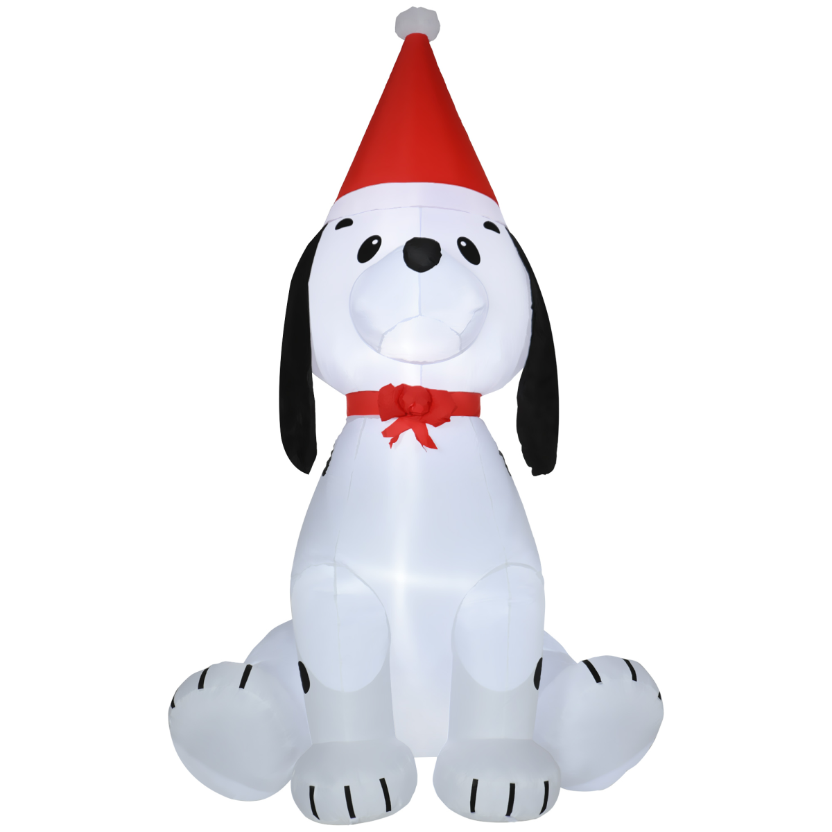 HOMCOM 6ft Inflatable Christmas Puppy Dog Wearing Santa Hat with LED Lights for Indoor Outdoor Use