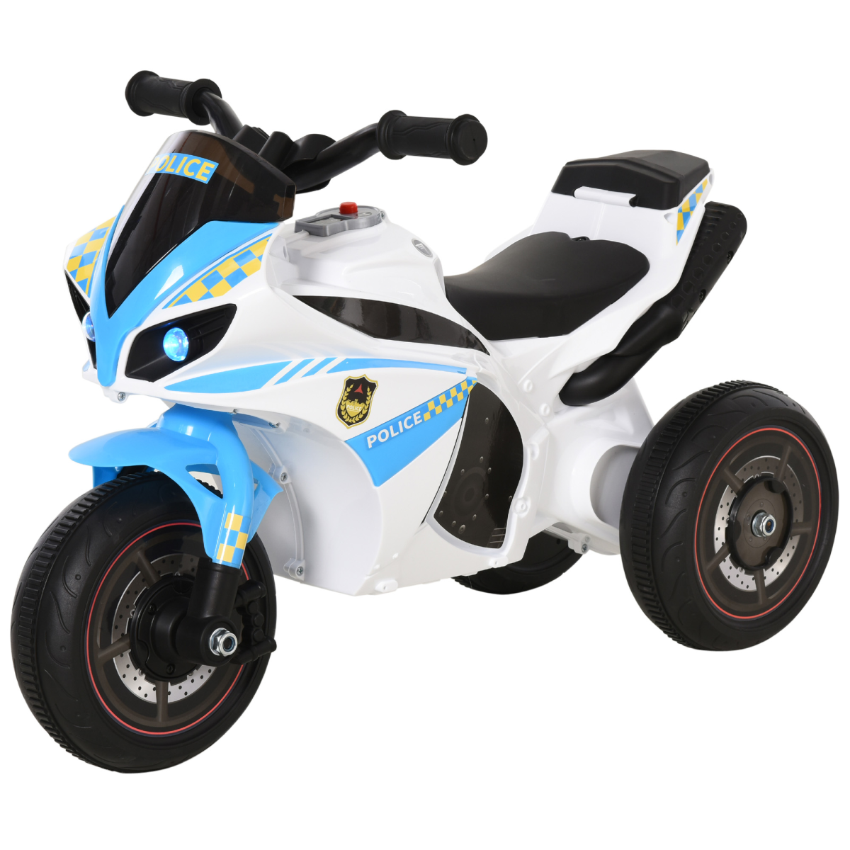 Kids 3-Wheel Police Ride-On Bike with Music and Lights, Ages 18-36 Months