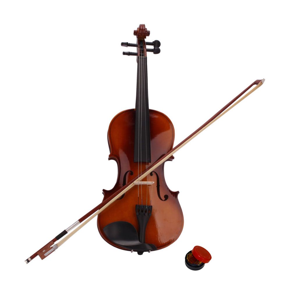 4/4 Full-Size Natural Acoustic Violin Set with Case, Bow and Rosin
