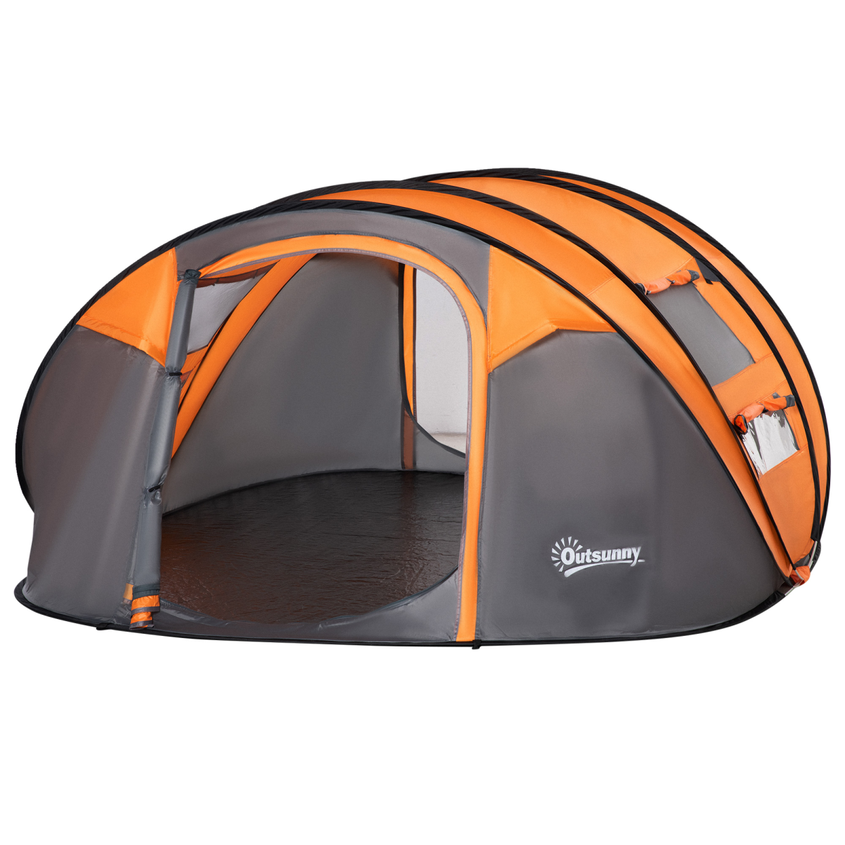 4-5 Person Pop-Up Dome Camping Tent with Windows, Orange