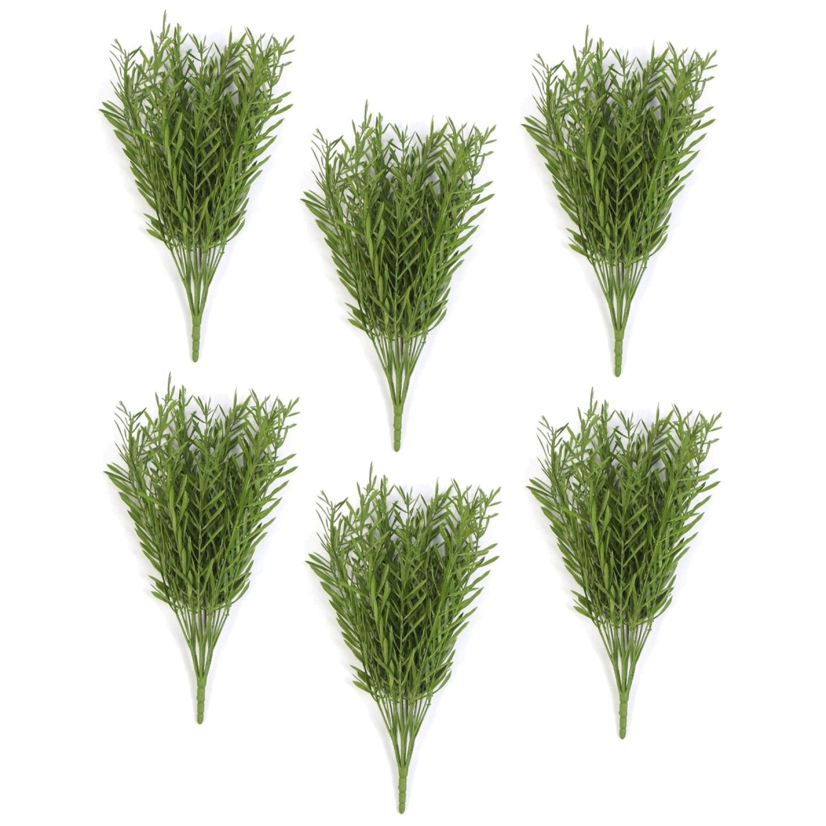 Leaf Pack of 6 40cm Fire Retardant Artificial Mini Grass Foliage Stem Bare Stem