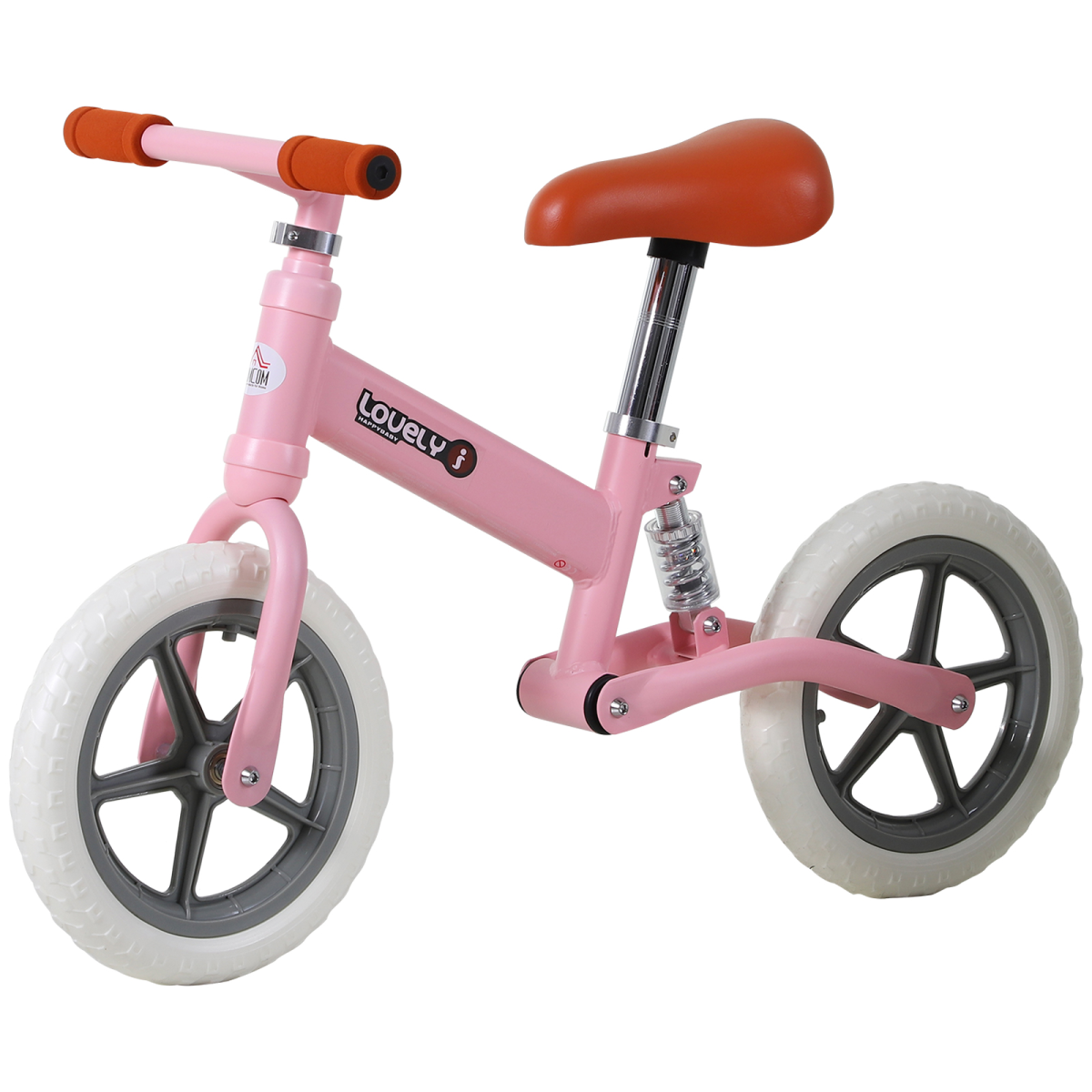 HOMCOM Kids Balance Bike with Adjustable Seat, No Pedal, Ages 2-5 Years