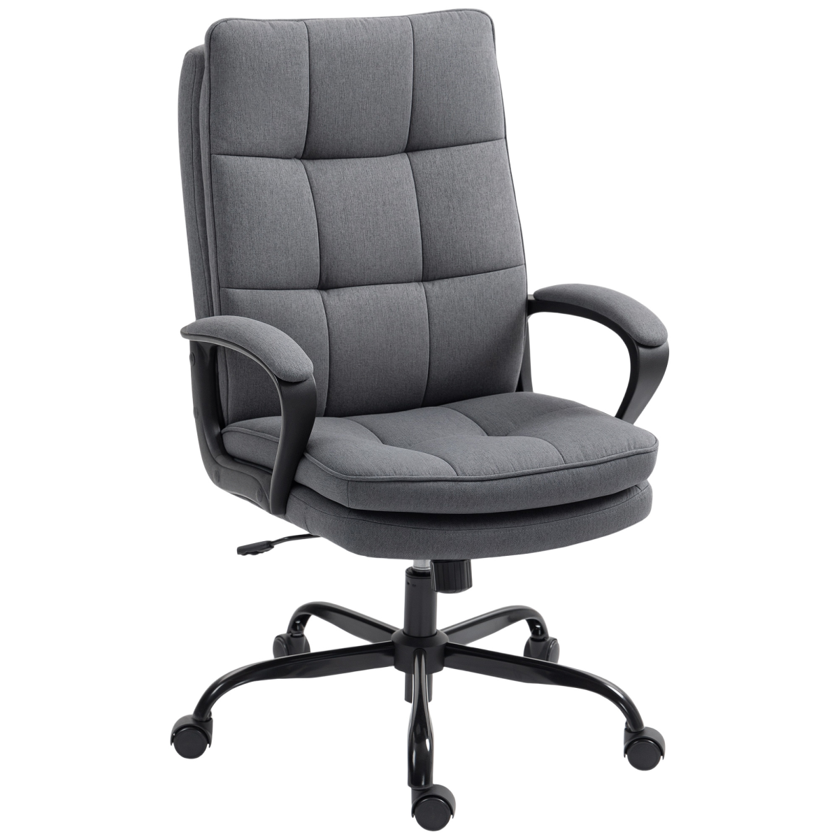 HOMCOM Fabric Office Chair, Adjustable Height & Tilt, Charcoal Grey