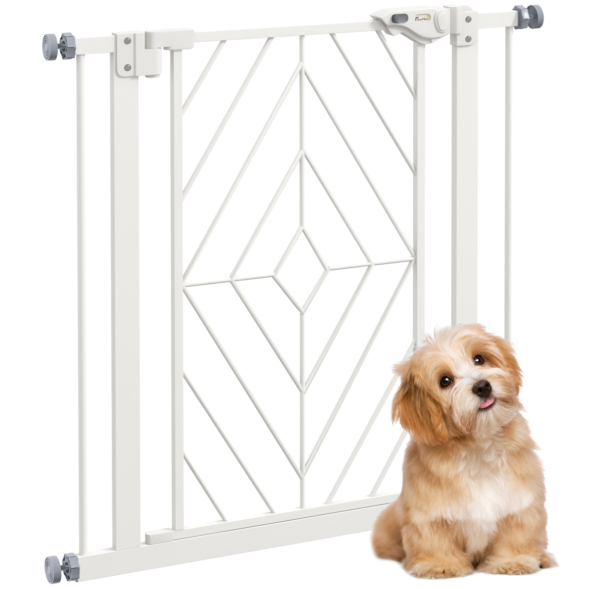 PawHut Adjustable Pressure Fit Safety Gate, Auto Close, 74-80cm