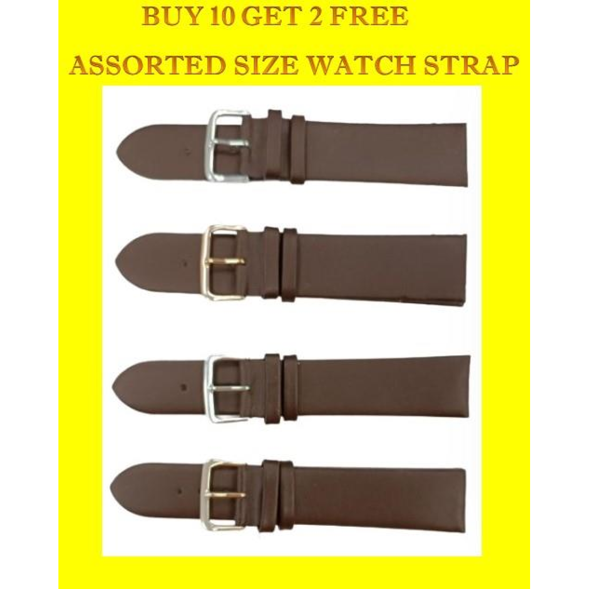 Genuine Dark Brown Leather Watch Strap 20mm-22mm