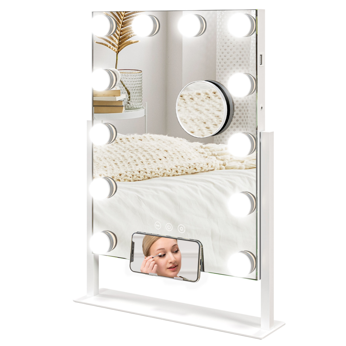 HOMCOM Hollywood Makeup Mirror with 10x Magnifier, USB Port