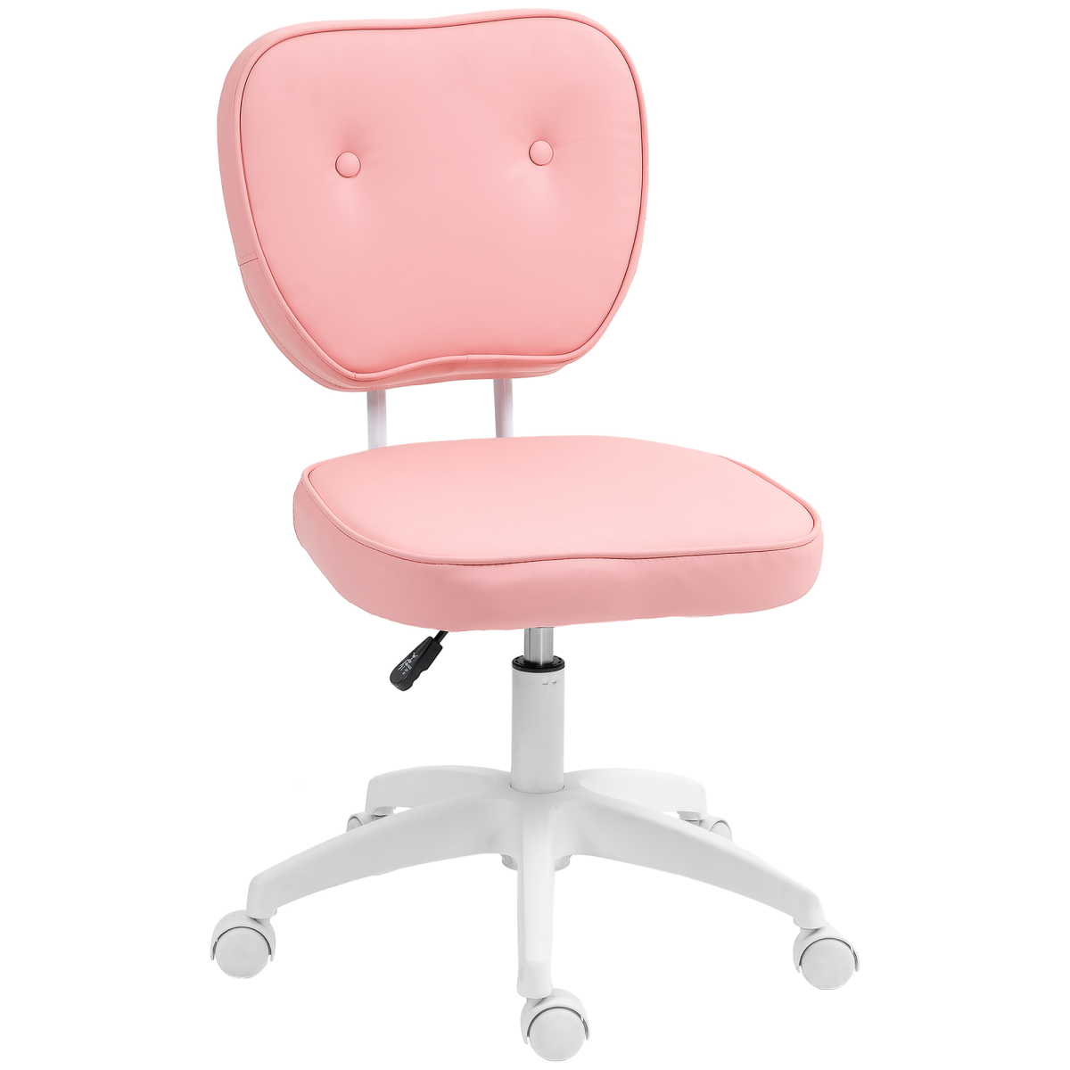Vinsetto Pink Adjustable Faux Leather Swivel Chair, 120kg