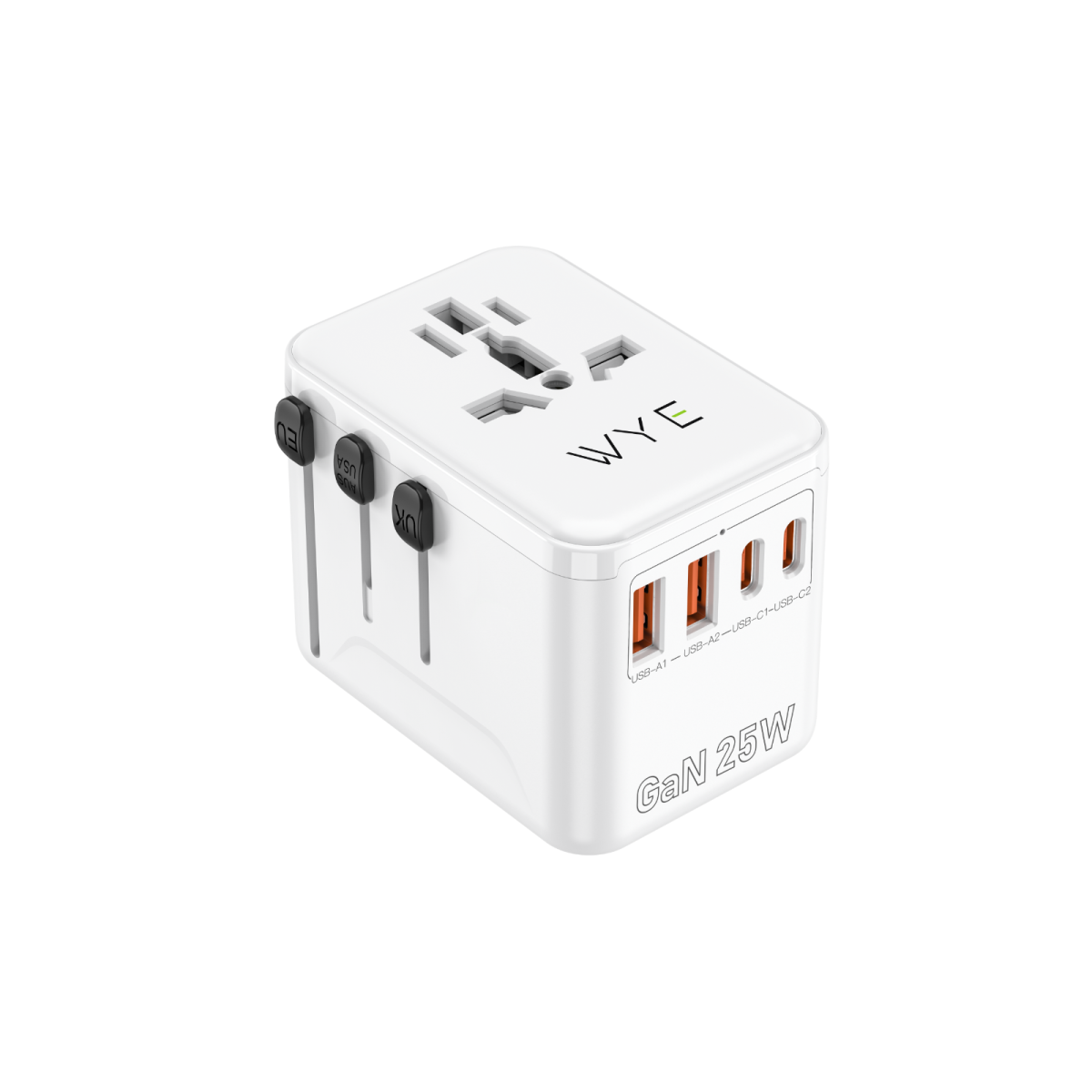 Wyeflux Universal Travel Adaptor 25W 100-250V 10A White