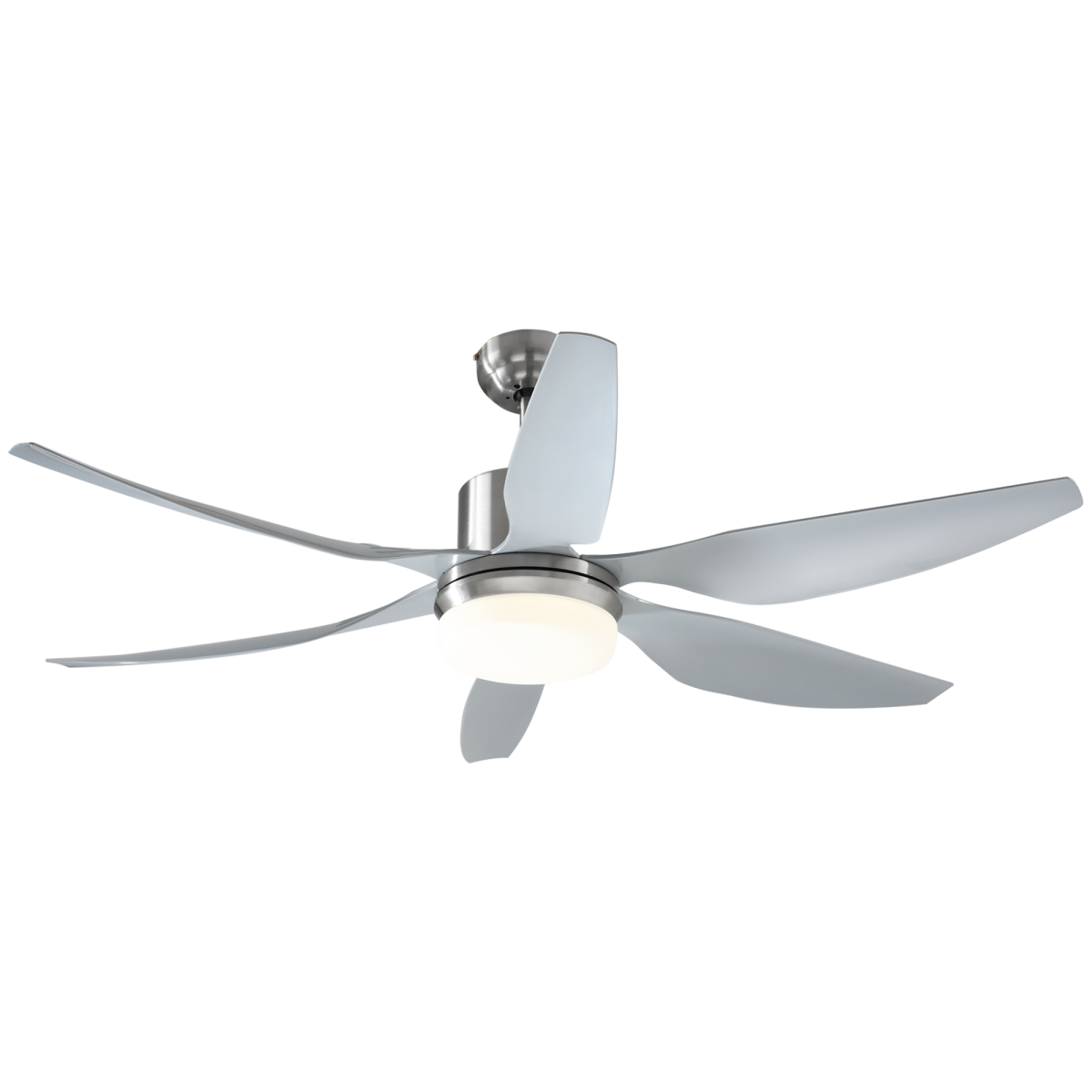 HOMCOM Reversible Ceiling Fan with Light, 3-Blade LED Ceiling Fan with RF Remote, Silver