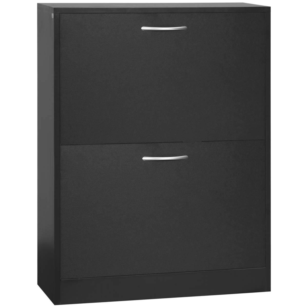 HOMCOM 2-Tier Shoe Cabinet, 12-Pair Storage Cupboard, Black
