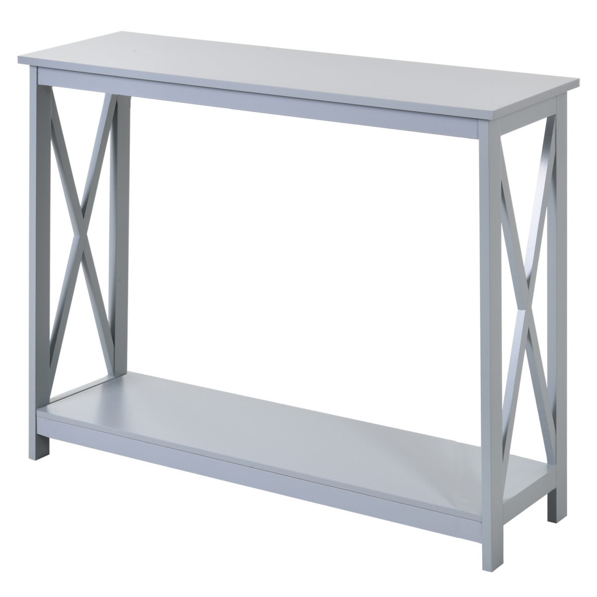 Solid MDF Console Table with Lower Storage Shelf, Entryway Hall Display Table