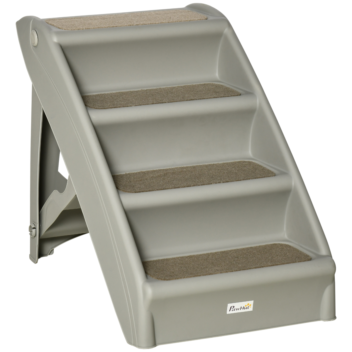 Foldable Non-Slip Pet Stairs for Cats and Small Dogs, Portable Dog Steps for Bed and Sofa, Grey