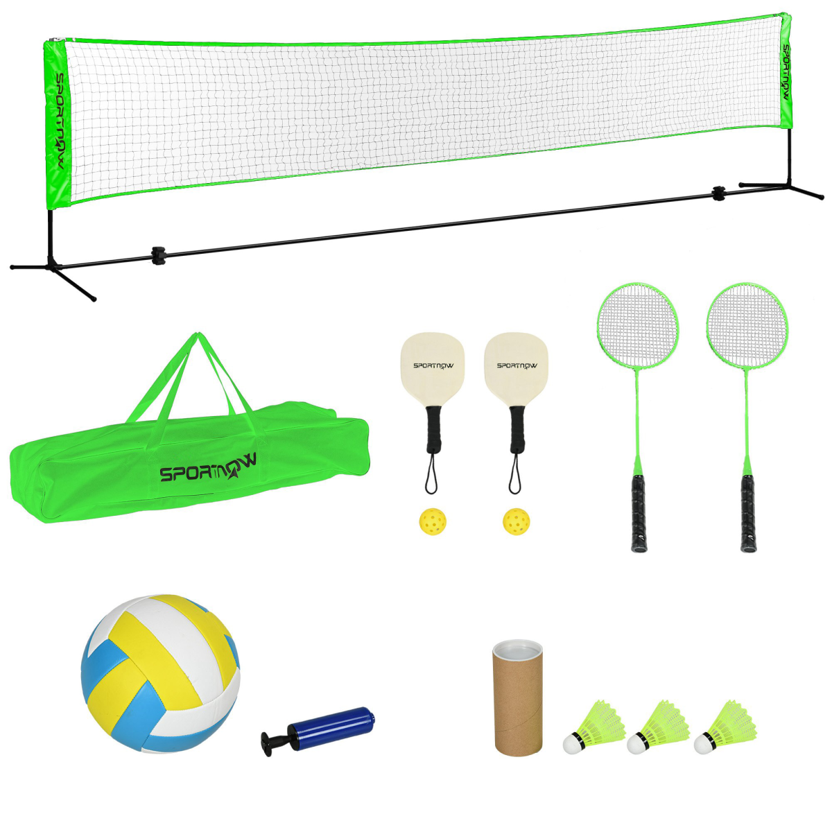 SPORTNOW Adjustable Badminton, Pickleball & Volleyball Net Set