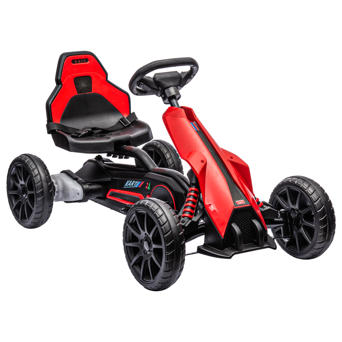 HOMCOM 12V Electric Go Kart, Forward/Reverse, 2 Speeds, Red