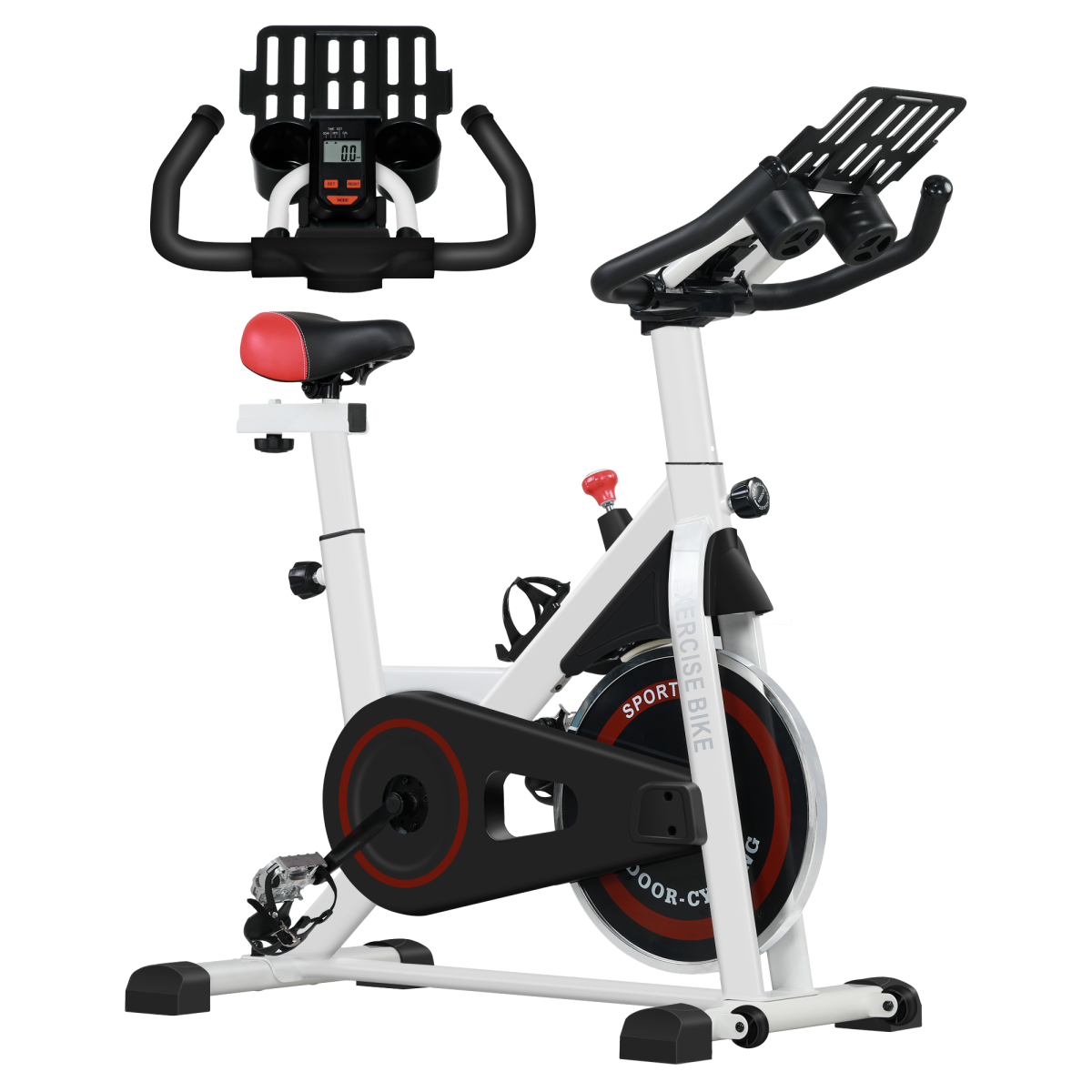 8kg Flywheel Exercise Bike with Adjustable Seat/Handles & LCD Monitor