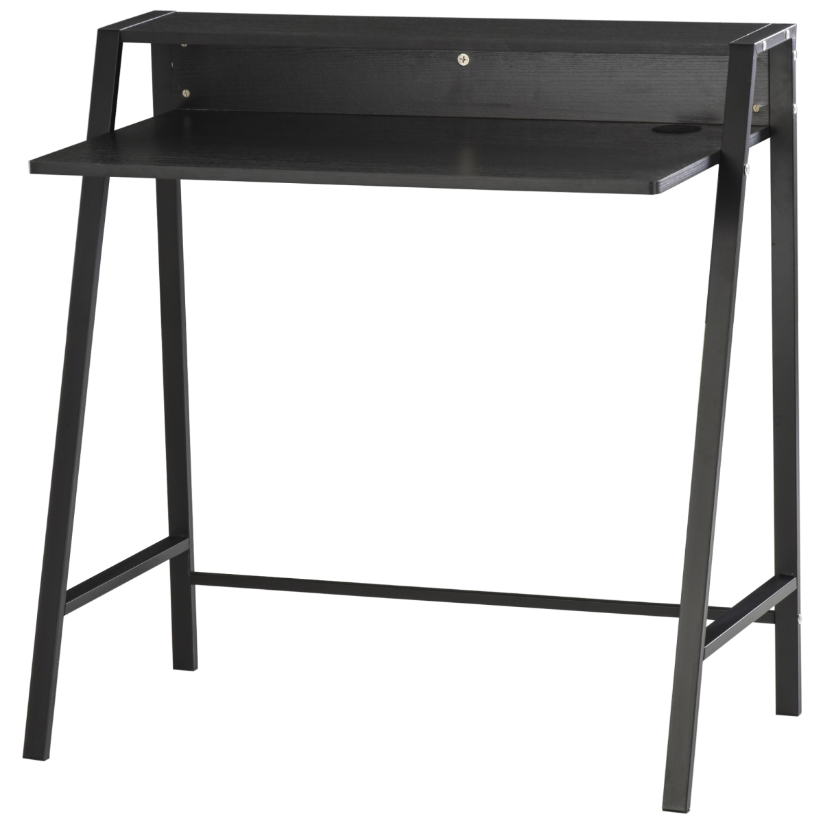 HOMCOM Computer Desk with Upper Storage Shelf, Two-Tier Work Table, 85cm