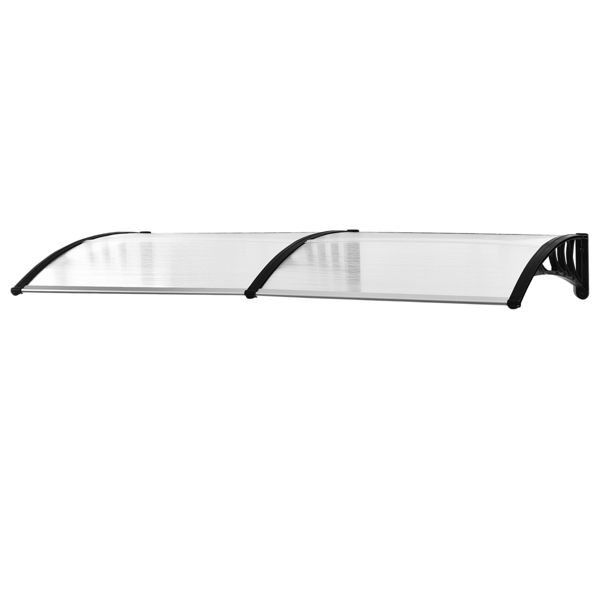 Outsunny Clear Polycarbonate Curved Awning for Windows, Doorways and Balconies, White, 80 x 195 x 23 cm