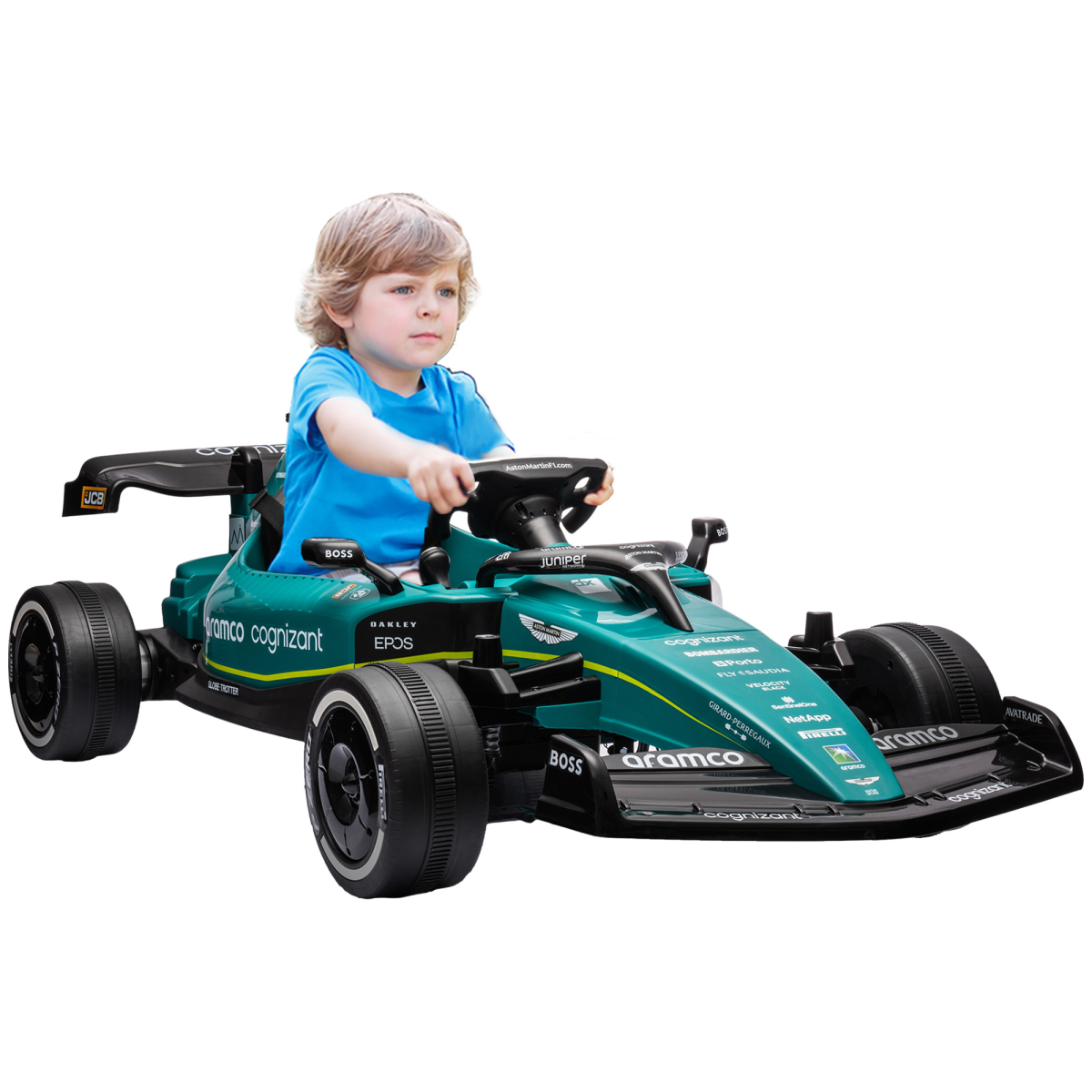 AIYAPLAY 12V Kids Electric Go Kart with Remote, Bluetooth & Lights