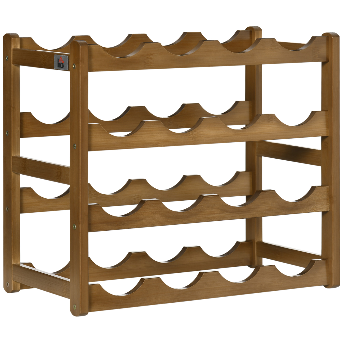 Bamboo 16-Bottle Wine Rack, 4-Tier Countertop Storage Display