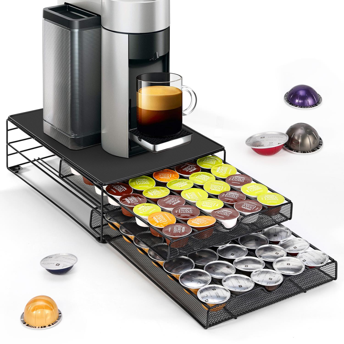 Vinsani Sliding Storage Drawer for 80 Dolce Gusto Capsules - Capsule Organiser