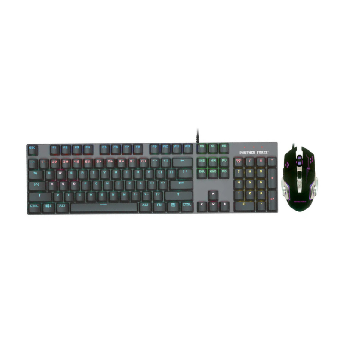 Panther Force Mechanical Gaming Keyboard and Mouse Combo with RGB Backlighting and Adjustable DPI Gaming Mouse