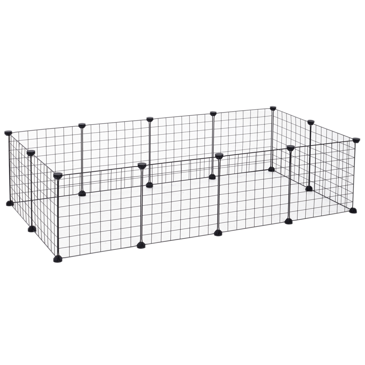 PawHut DIY 12-Panel Metal Wire Pet Playpen for Guinea Pigs and Small Animals, Black