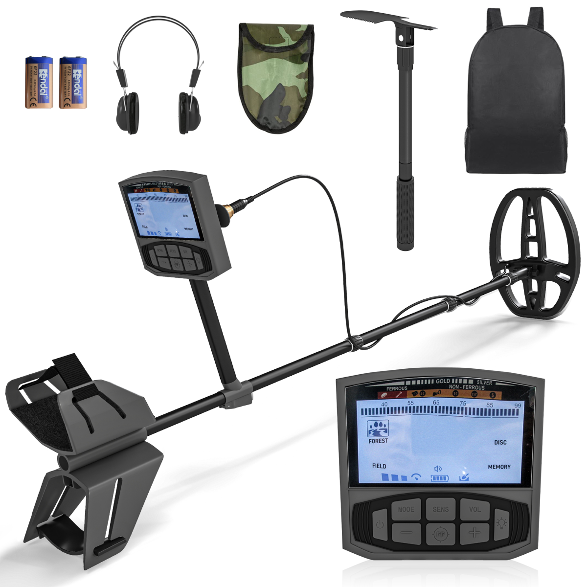 Outsunny Metal Detector with DSP Chip, LCD & 5 Detection Modes