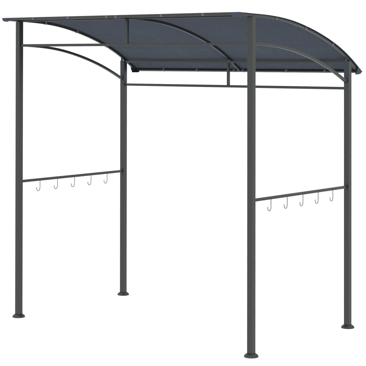 Outsunny 2M BBQ Grill Gazebo Tent with Metal Frame, Weather-Resistant, Grey