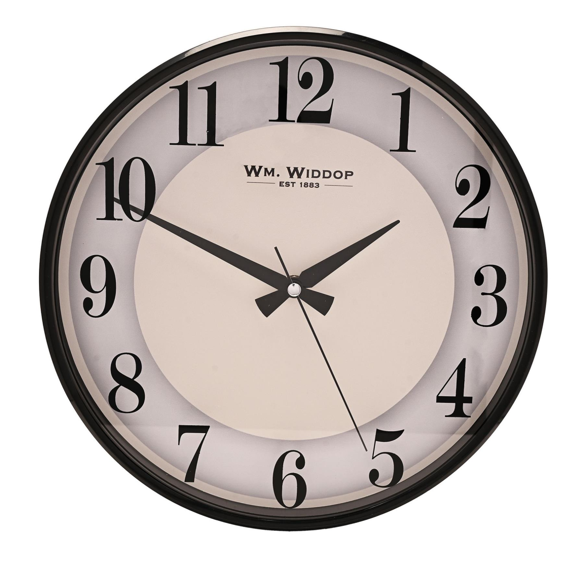 Widdop 31cm White Dial Slimline Wall Clock with Black Border