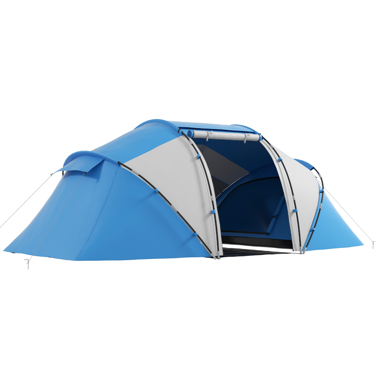 4-6 Person Tunnel Camping Tent with 2 Bedrooms and Living Area