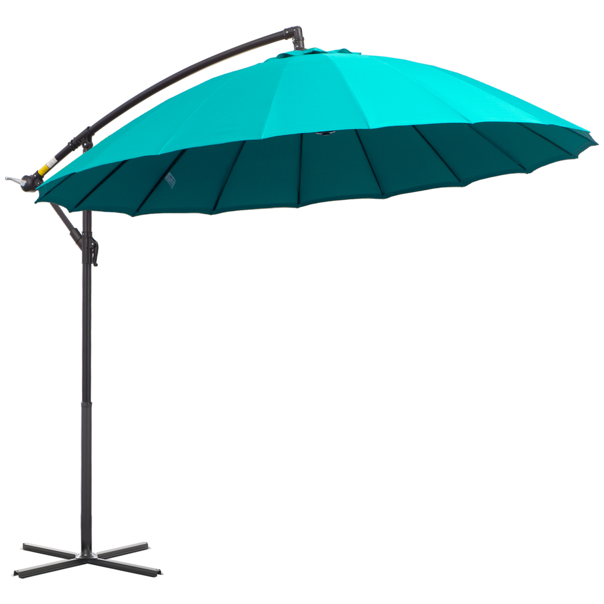 3m Cantilever Garden Parasol with Crank Handle & Cross Base, Blue
