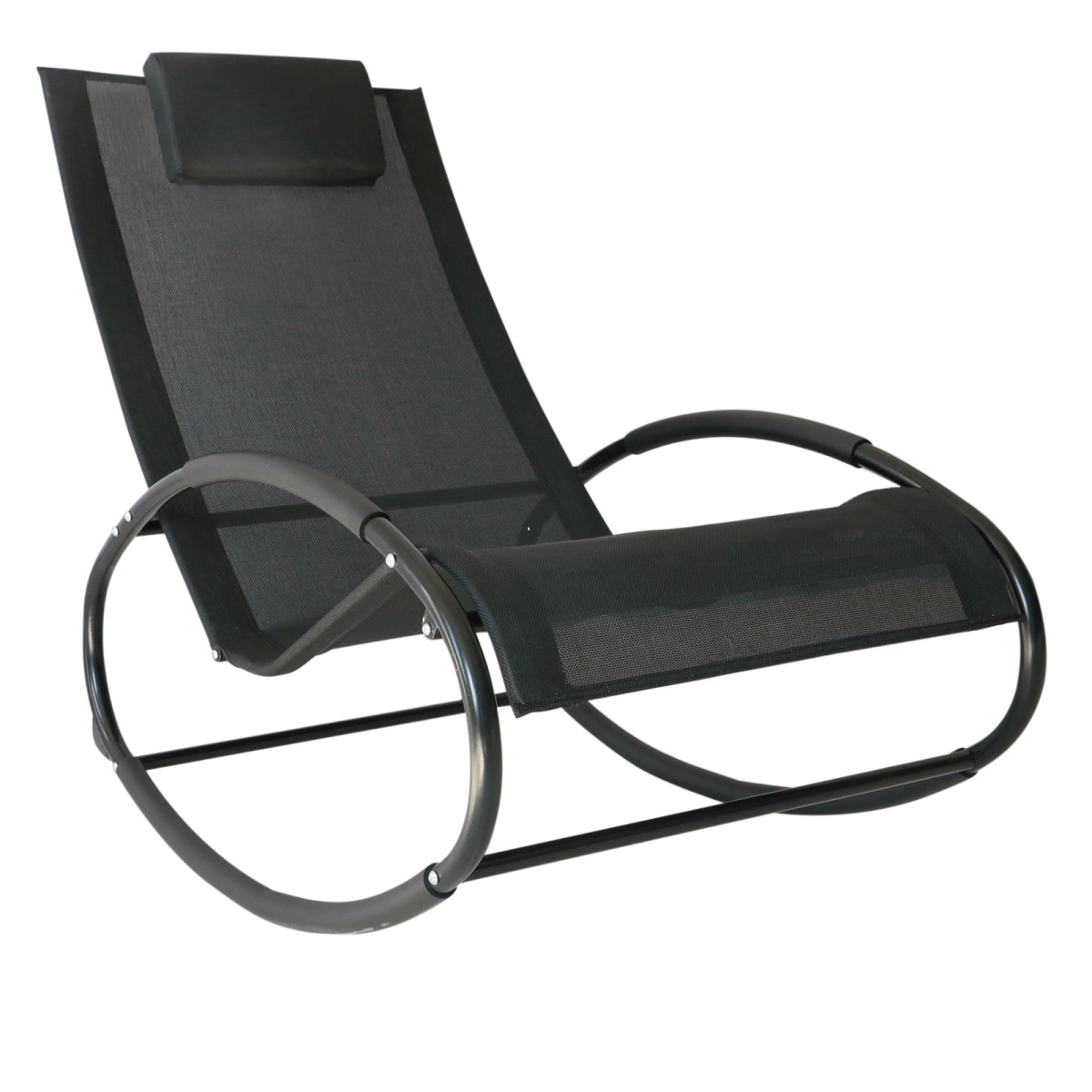 Outsunny Orbital Zero Gravity Rocking Sun Lounger with Pillow Headrest, 88H cm