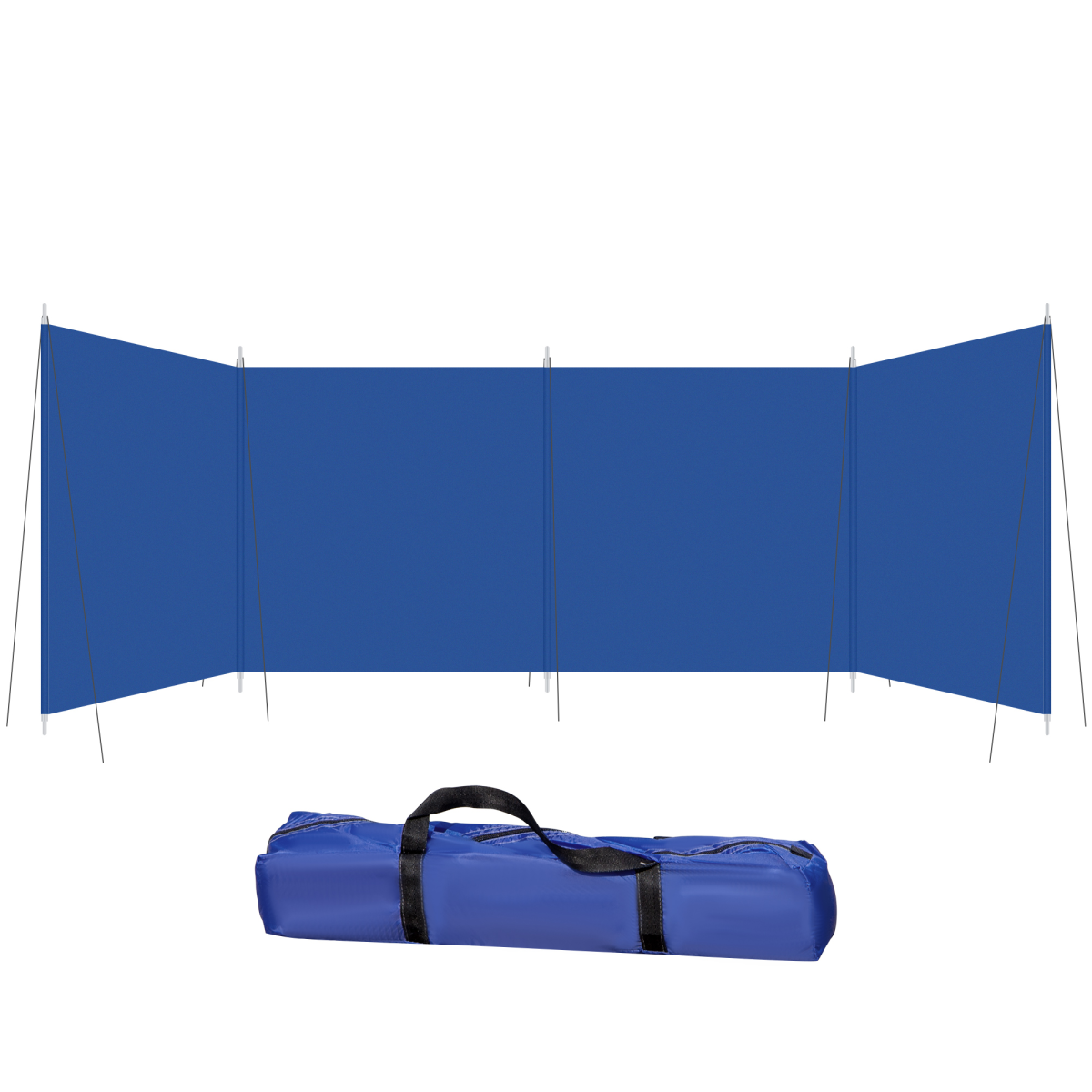Portable Camping Windbreak Privacy Wall with Steel Poles, 6.2m x 1.5m