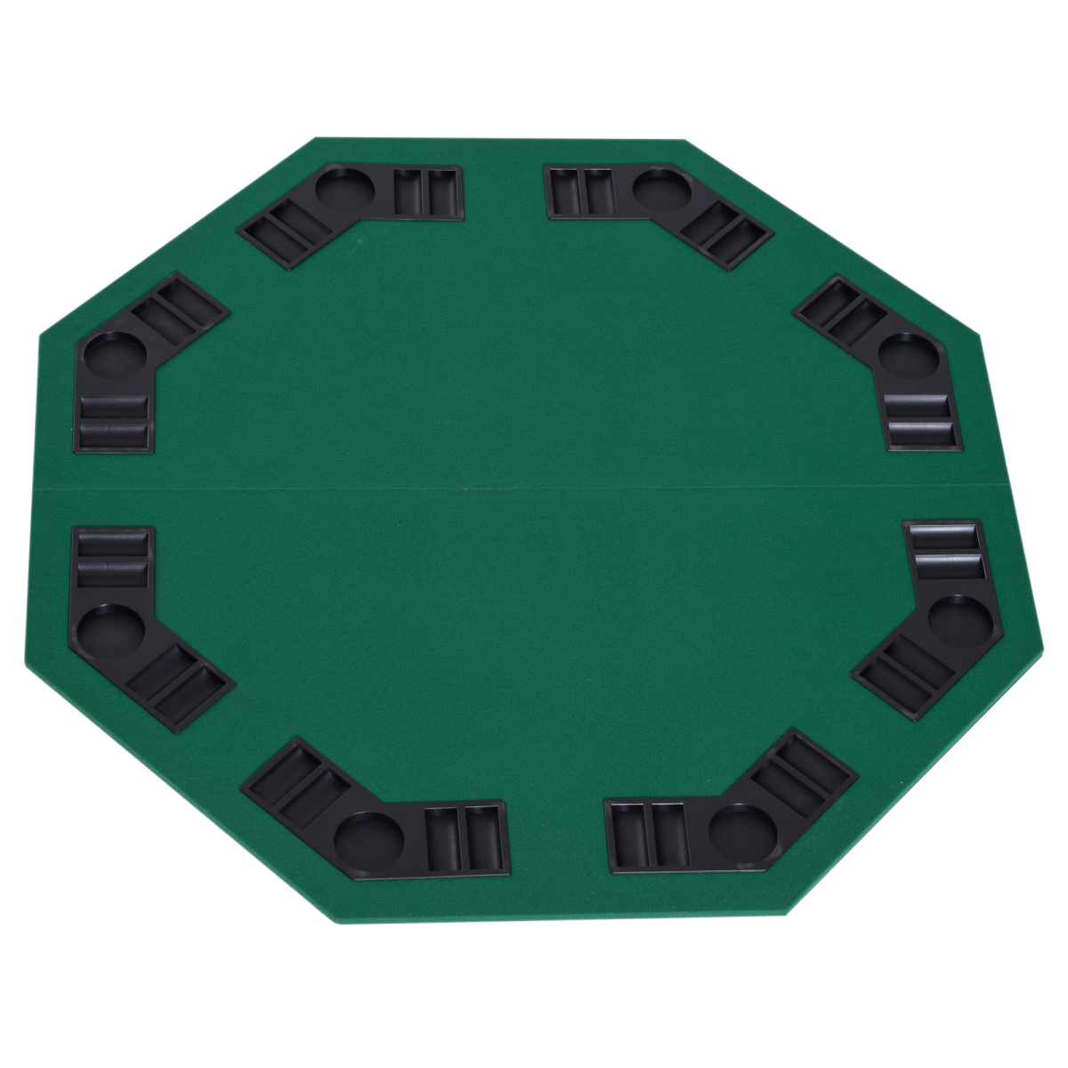 1.2m Foldable Poker Table Top for 8 Players with Chip Trays, Drink Holder and Carry Bag
