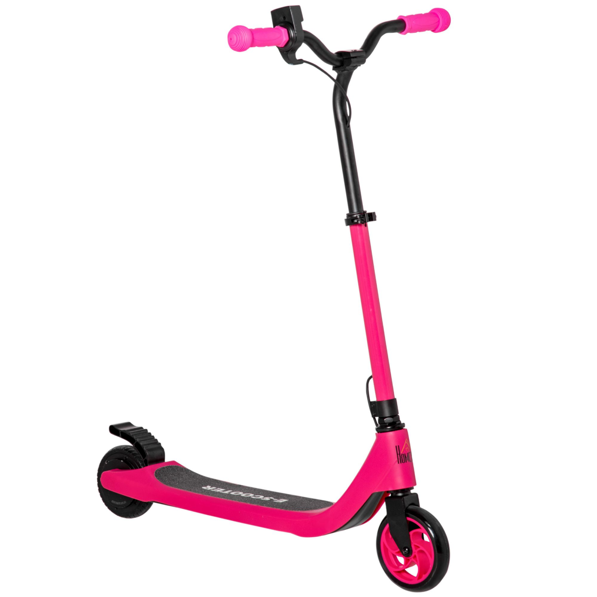 120W Electric Scooter with Battery Level Display and Rear Brake, Pink HOMCOM