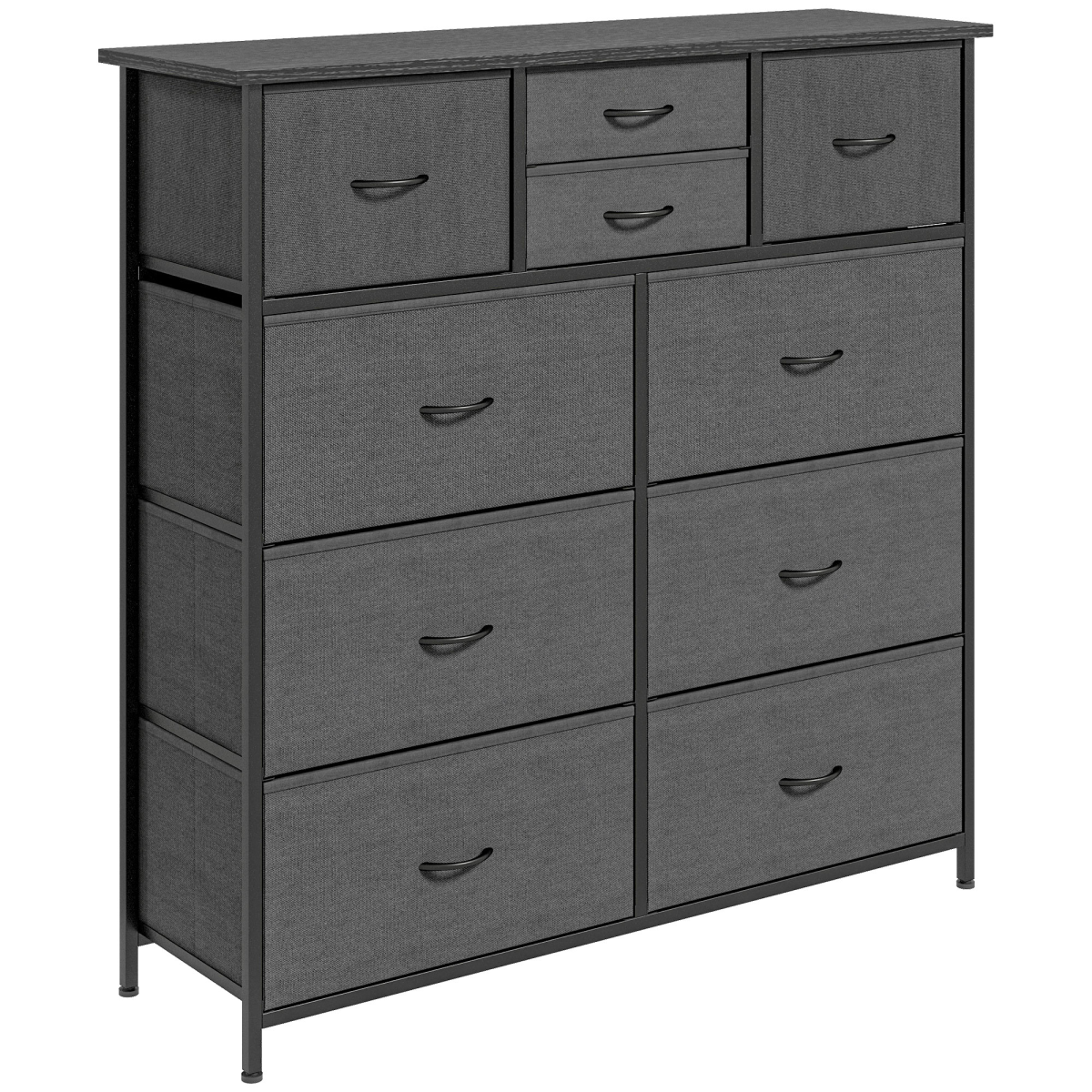 HOMCOM 10-Drawer Fabric Chest of Drawers, Black