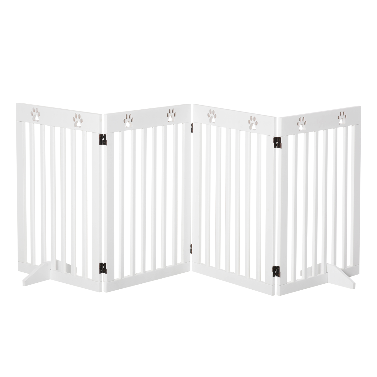 Foldable Freestanding Dog Safety Gate with Support Feet
