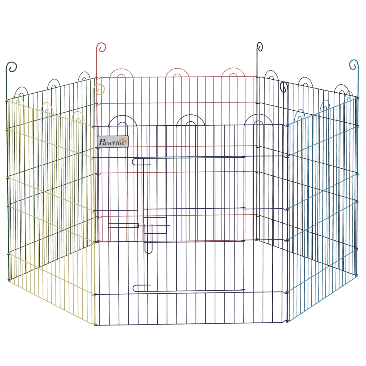 PawHut 6-Panel Dog Puppy Playpen Crate Kennel with Door
