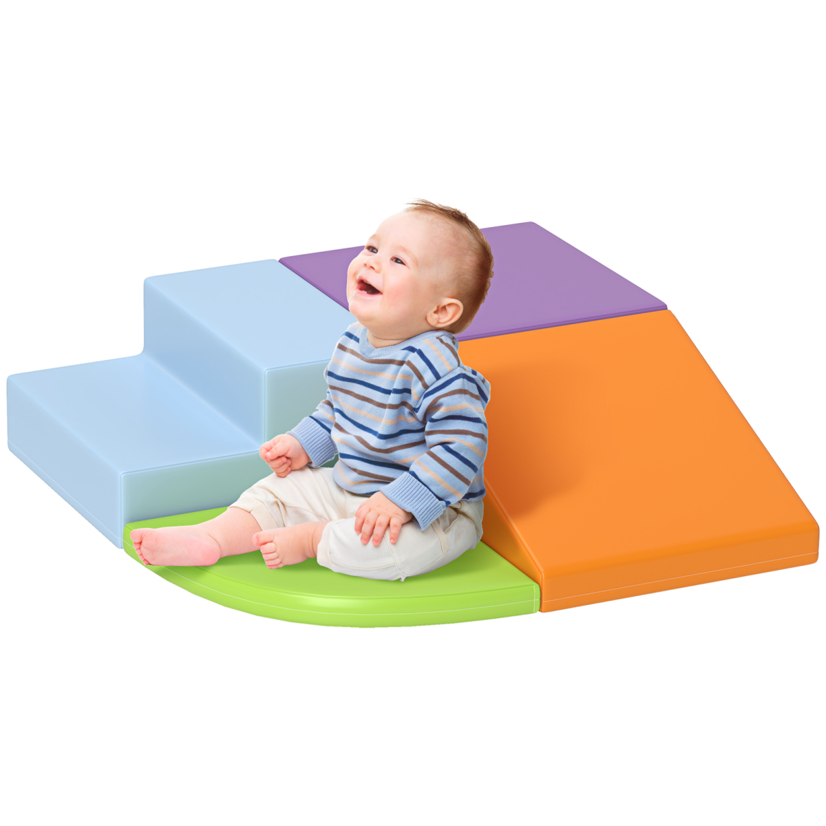 HOMCOM 4-Piece Soft Foam Climb and Crawl Play Set for Ages 1-3
