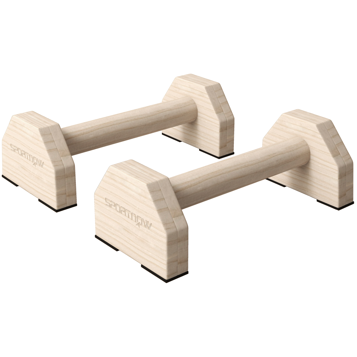 SPORTNOW Beechwood Wooden Parallettes Push Up Bars for Home Gym