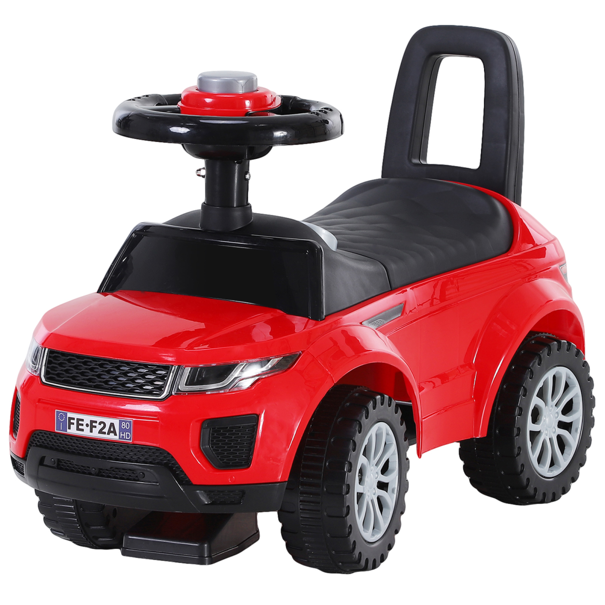 HOMCOM 3-in-1 Foot-to-Floor Ride On Car Toddler Slider with Steering Wheel and Horn, Red