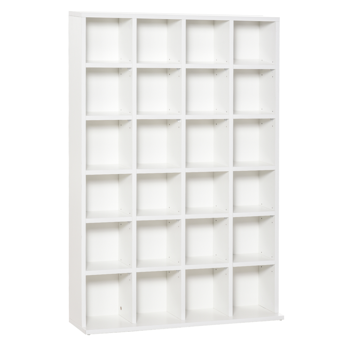 HOMCOM 6-Tier DVD CD Media Storage Cabinet with Adjustable Shelves, Wooden Media Bookcase Display