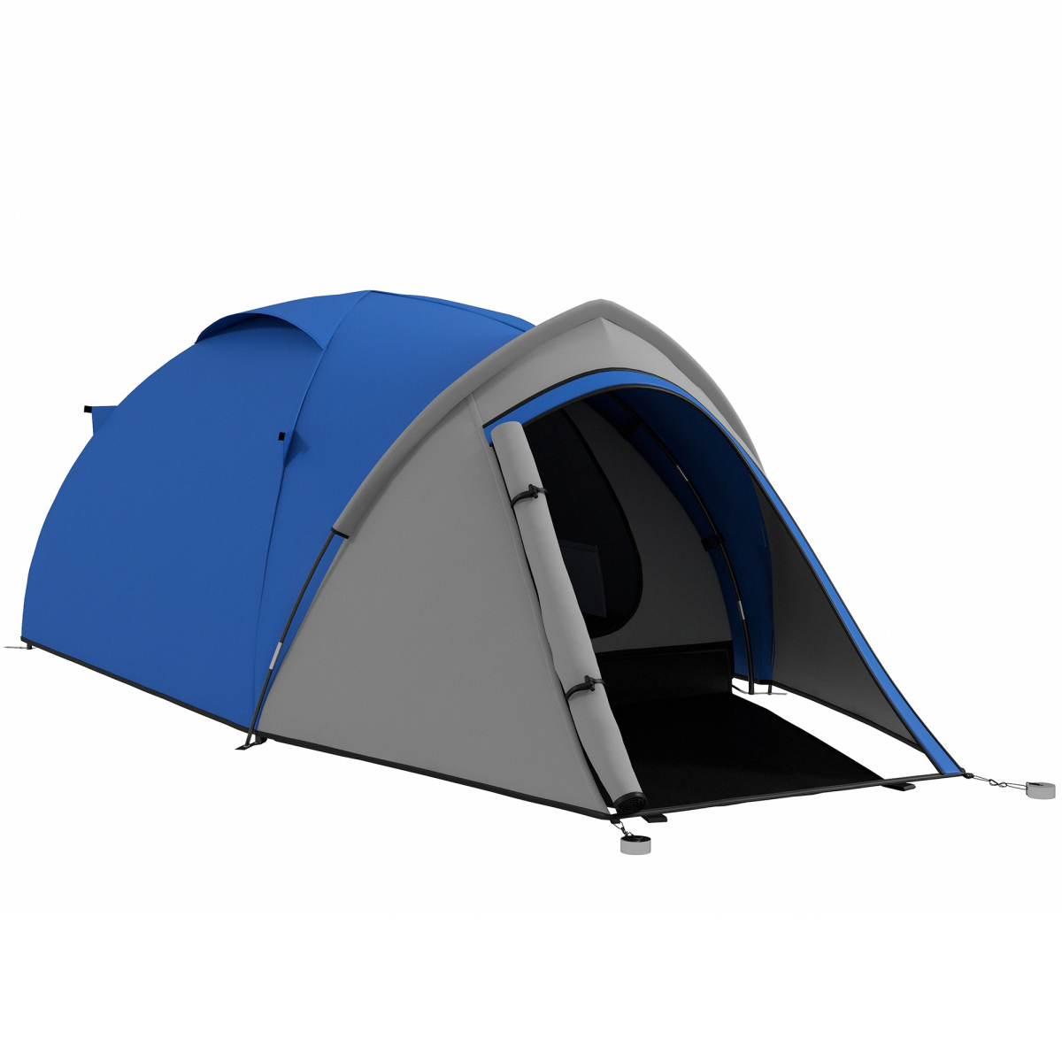 Outsunny Compact Camping Tent with Vestibule & Mesh Vents for Hiking Blue