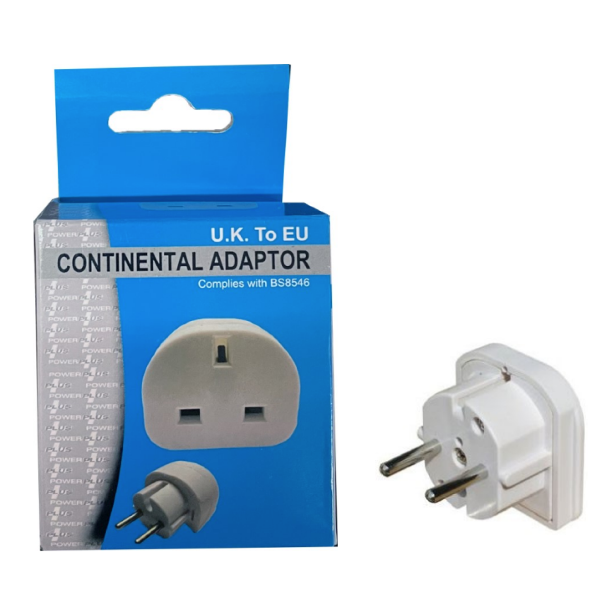 PowerPlus Continental Travel Adaptor UK to EU 13AMP