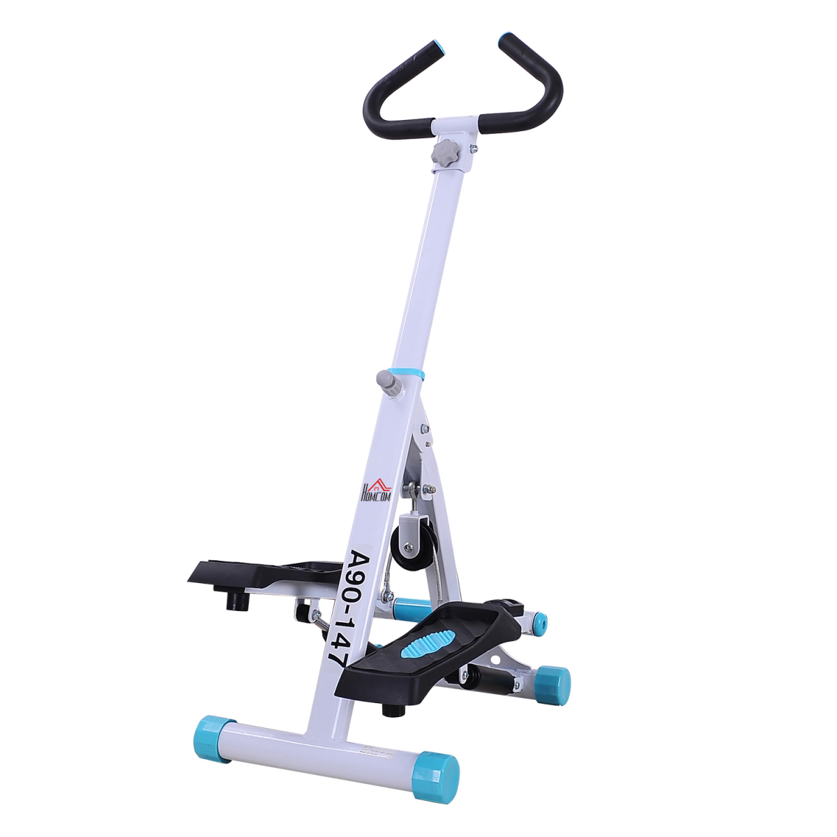 Foldable Exercise Stepper Machine with Handlebar, Steel Frame, Non-Slip Pedals, 110kg Max Load