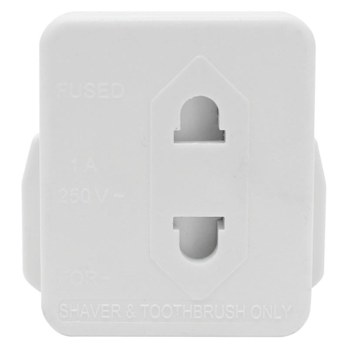 Daewoo Shaver Adapter 10 Pack, 2 Pin to 3 Pin, 1A Fuse 250V AC, White