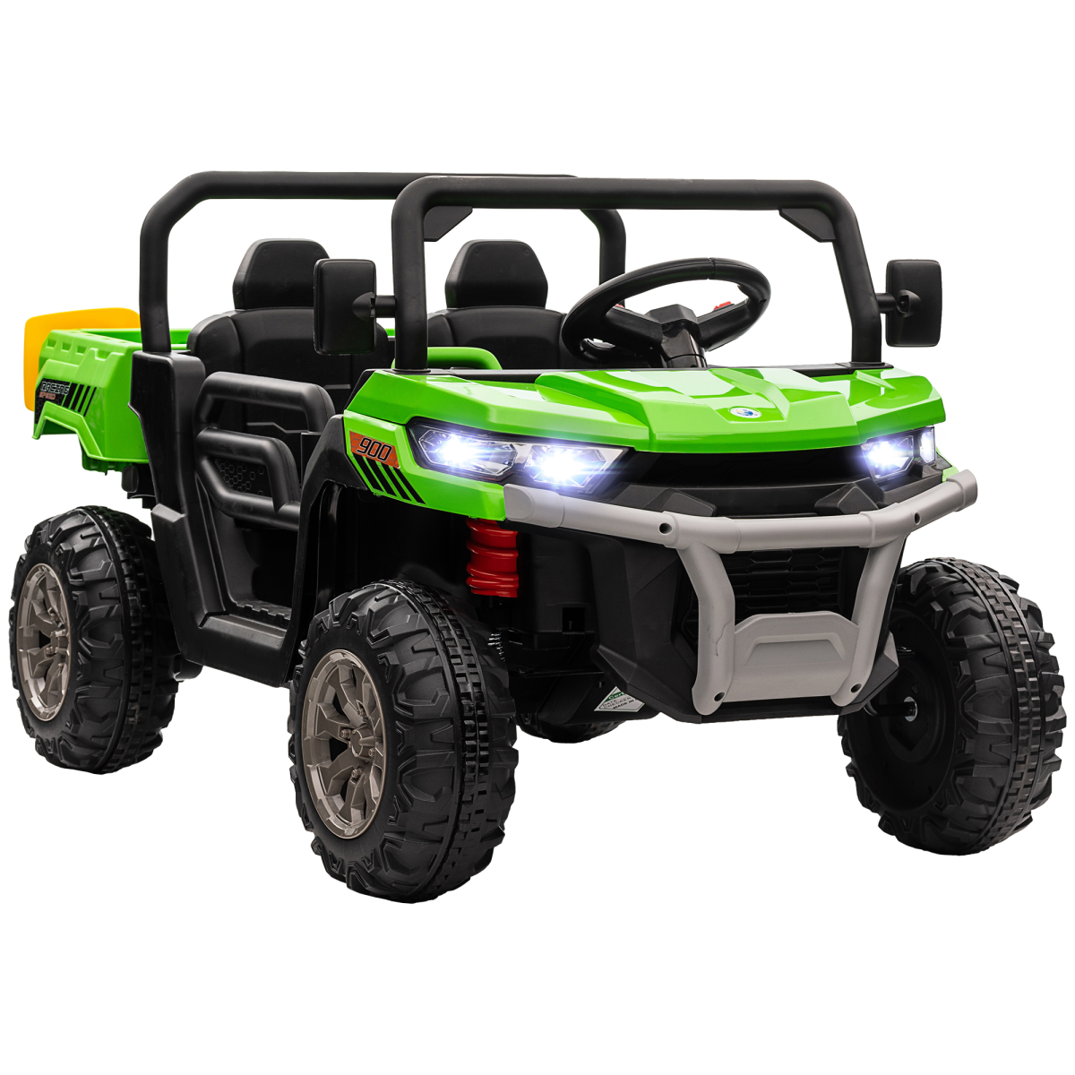 HOMCOM 12V Two-Seater Kids Ride-On Truck with Remote Control - Green